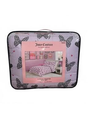 NWT Juicy Couture Kids 2 Piece Printed Twin Bed Set